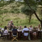 Family enjoying a bush lunch. 