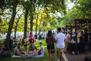 On Friday nights, the market is a great place to enjoy craft beers and sweet treats.