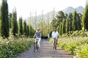 Cycle through the lush green estate. 
