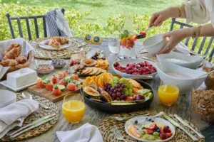 Tuck into a delicious breakfast spread.