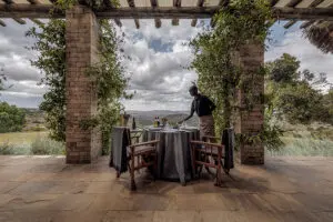 A romantic lunch setup on the verandah.