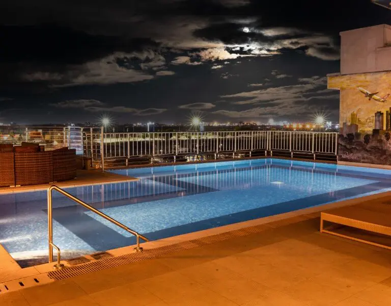 Savour views of the city from the rooftop bar.