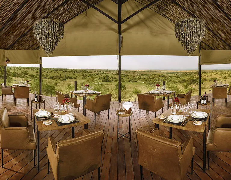 The dining area offers sensational flavours and views. 