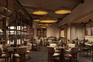 Dine in style at the resturant (artists' render). 