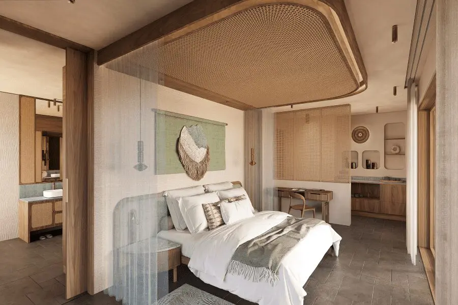 Suite bedroom at Kitirua Plains Lodge