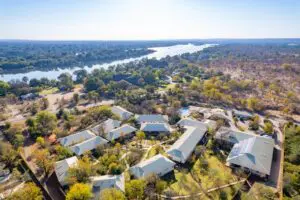 An aerial view of Insike Lodge. 