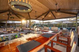 Enjoy drinks at the bar.