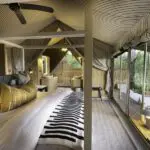Tent interiors are comfortable and stylish.