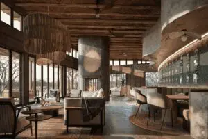 The bar area at Sandringham Private Game Reserve | Image is an artist's render.