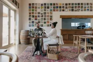Enjoy wine tastings surrounded by art. 