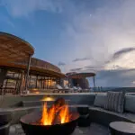 The firepit on the deck of the villa.