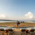 Views of the lake from the villa pool deck.