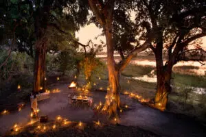 Enjoy candlelit dining.