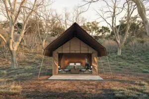 Canvas-tented suites offer a private retreat into nature.
