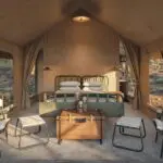 Artist's render of the tent interior.