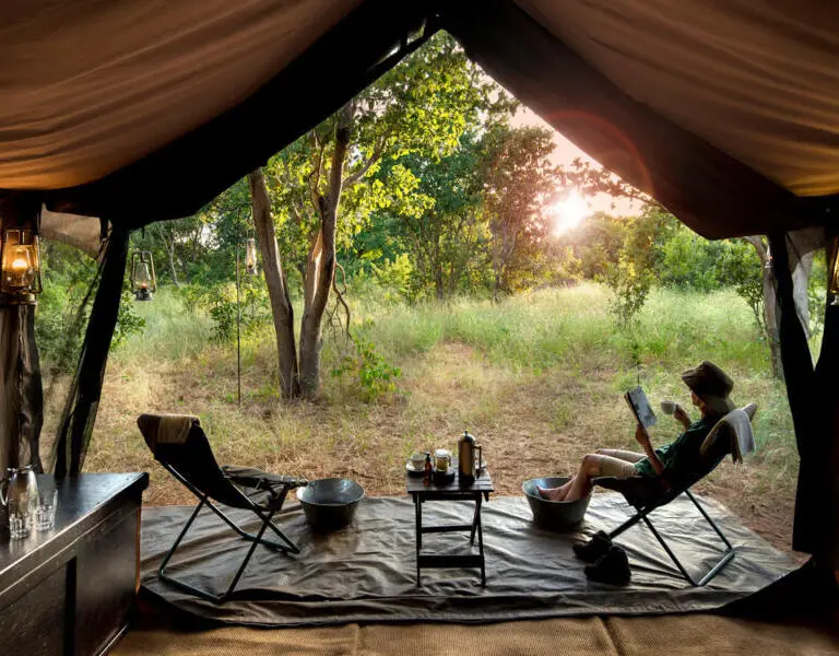 Each tent has a quaint patio | Image is an artist's render.