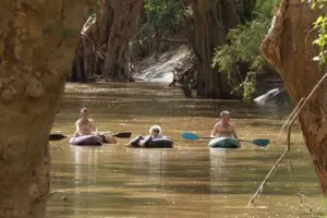 Hop aboard a tube or kayak and make your way down the river.