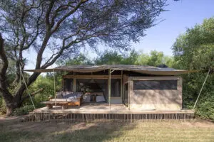 Luxury Tent exterior at Shompole Wilderness.