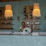Order drinks from the pool bar.