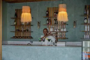 Order drinks from the pool bar.