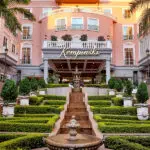 The grand entrance to Villa Rosa Kempinski.