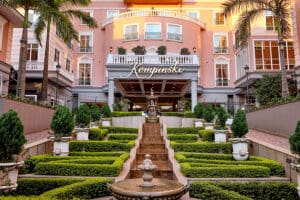 The grand entrance to Villa Rosa Kempinski.