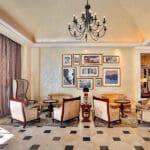 The lobby lounge.