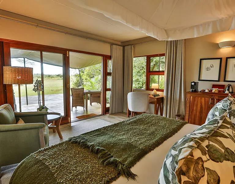 The Luxury Suite interior at Savanna Private Game Reserve.