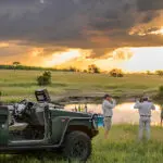 Sundowner durante un game drive.