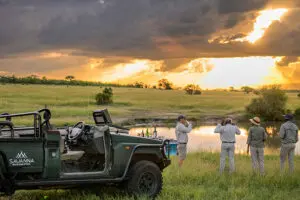 Sundowners on a game drive.