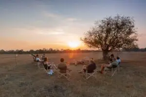 Sunsets are best enjoyed around the campfire.