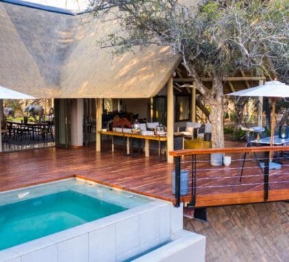 Enjoy a dip in the main swimming pool. 