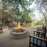 The firepit is a highlight of each evening. 