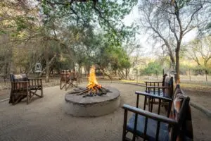 The firepit is a highlight of each evening. 