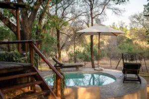 Cool off with a dip in the swimming pool.