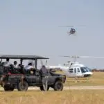 Take to the sky in a helicopter flight over the plains.