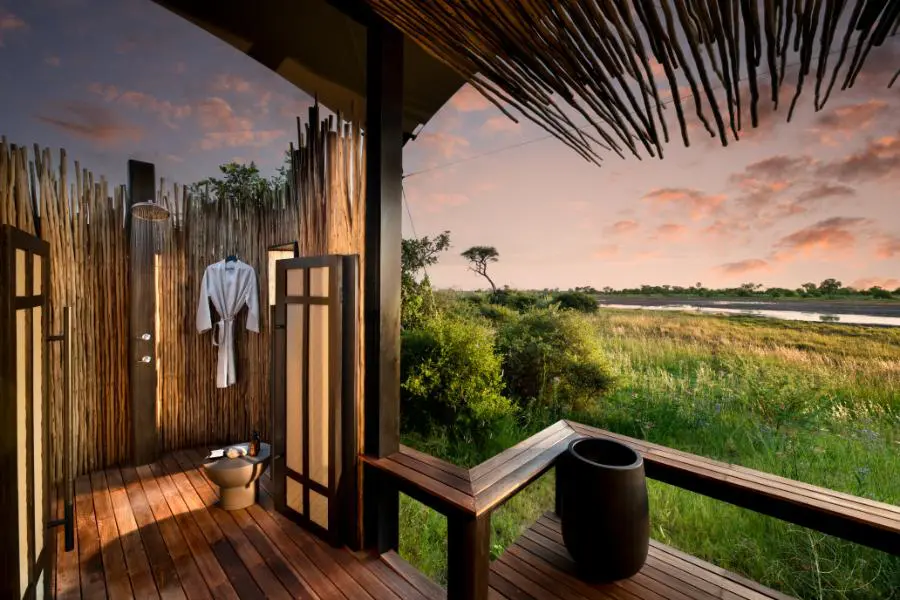 Enjoy an outdoor shower overlooking the bush.