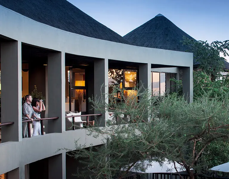 Upstairs rooms have spectacular views across the Serengeti. 