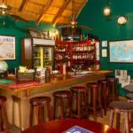 Grab a drink from the fully-stocked bar.