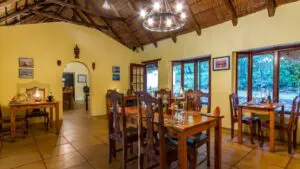 Gather for breakfast and dinner in the dining room.