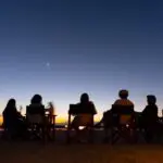 Share stories about the day's sightings at sunset.