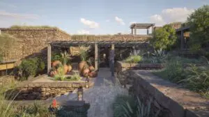 Wander through the private courtyards.