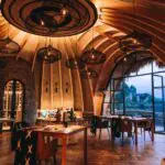 Marvel in the unique, sustainable architecture.