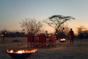 Gather around the firepit each evening.