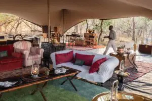 Unwind in the camp lounge between activities.