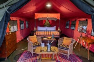 Sleep in a mobile Meru-style tent.