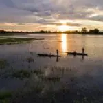 Watch the sun set over the Delta as the day winds down.