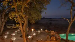 Savour firelit dinners in the boma. 